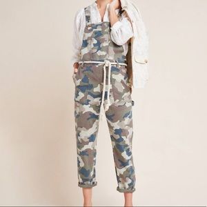 Anthropologie Carter Utility Camo Overalls